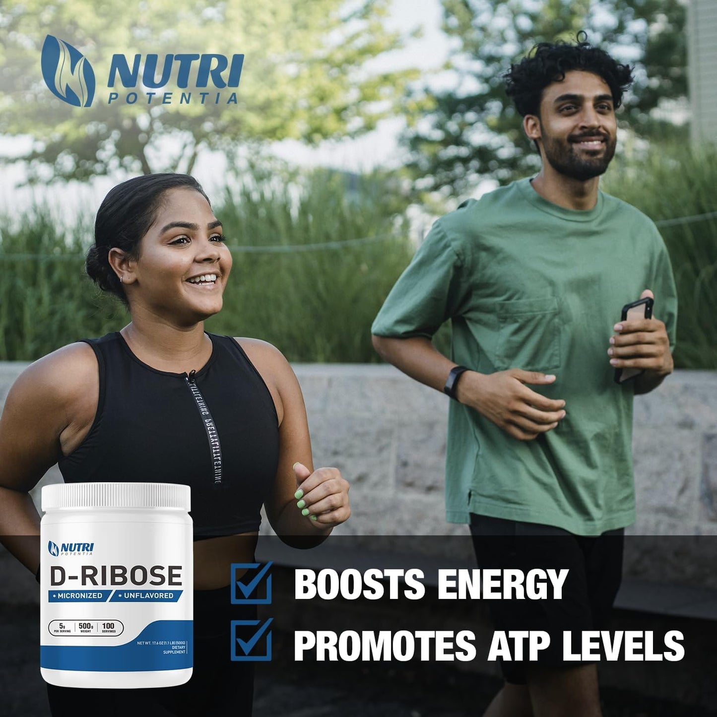500g NUTRI POTENTIA Pure D-Ribose Powder Supplement for Energy Support - Unflavored and Gluten Free - BoostGo Australia