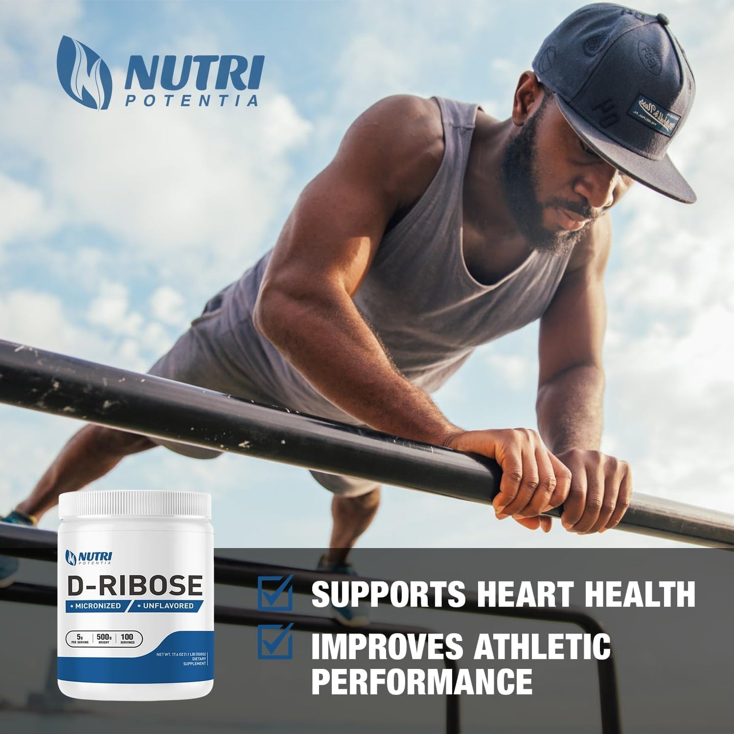 500g NUTRI POTENTIA Pure D-Ribose Powder Supplement for Energy Support - Unflavored and Gluten Free - BoostGo Australia