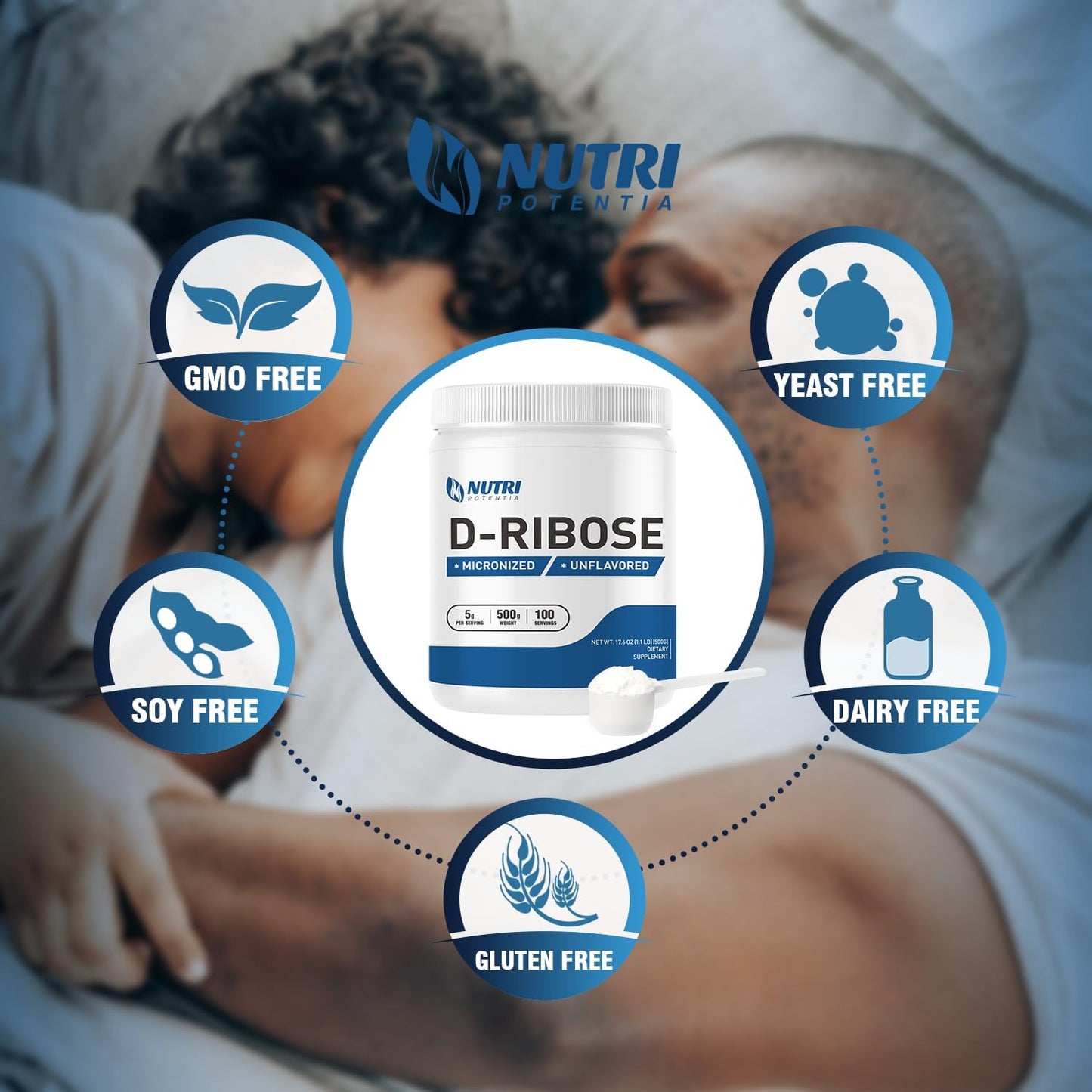 500g NUTRI POTENTIA Pure D-Ribose Powder Supplement for Energy Support - Unflavored and Gluten Free - BoostGo Australia