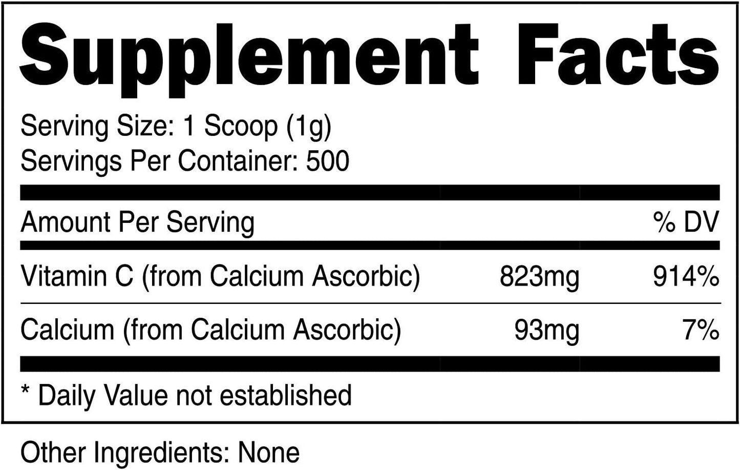 500g Nutricost Calcium Ascorbate Powder - Vitamin C and Calcium Complex - Non-GMO & Gluten-Free
