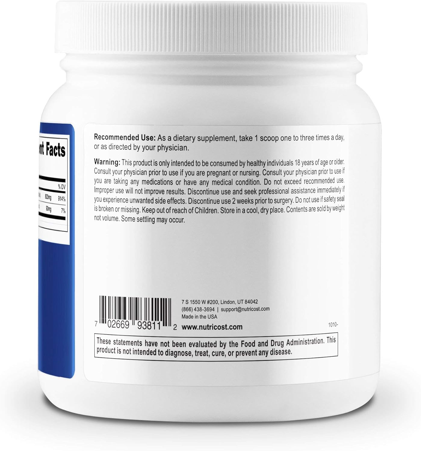 500g Nutricost Calcium Ascorbate Powder - Vitamin C and Calcium Complex - Non-GMO & Gluten-Free