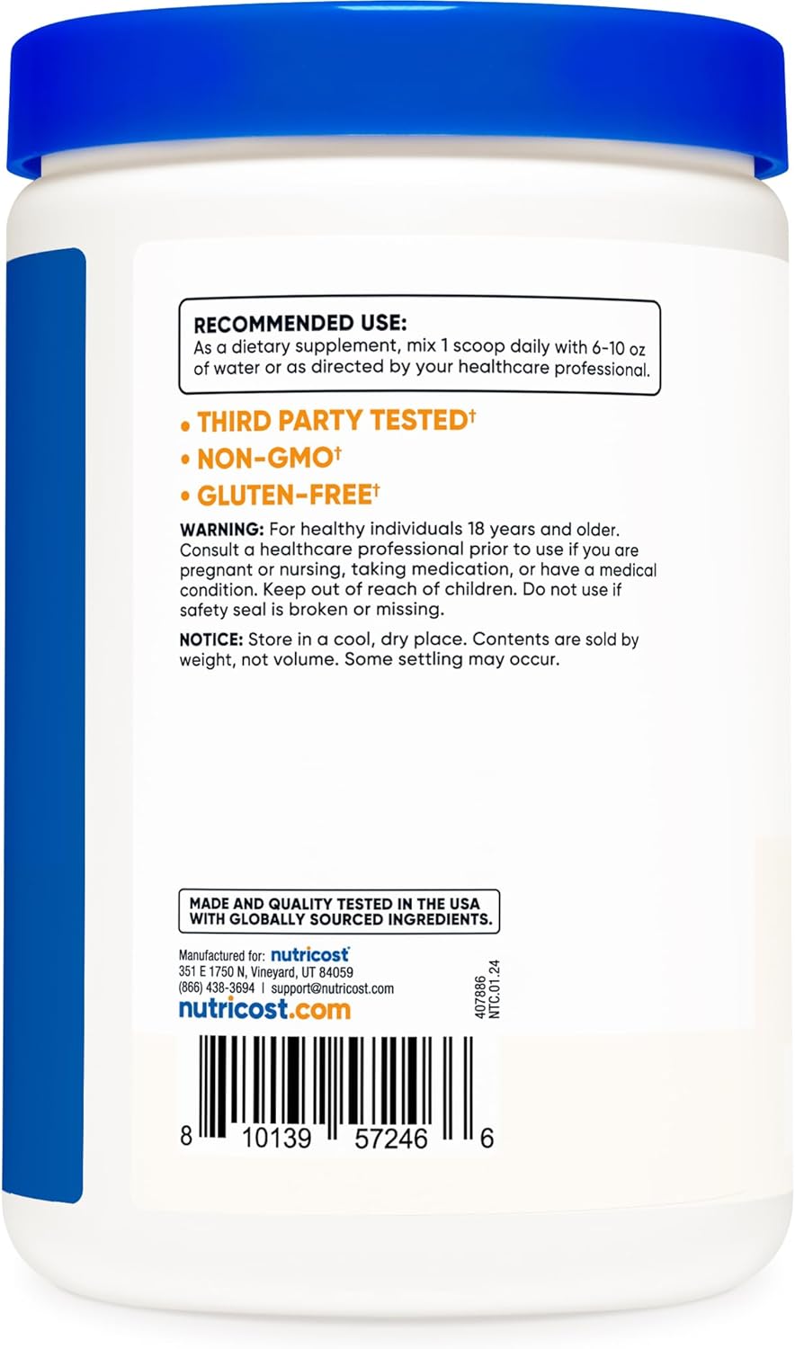 500g Nutricost N-Acetyl L-Cysteine (NAC) Powder - Vegan, Non-GMO, Gluten-Free