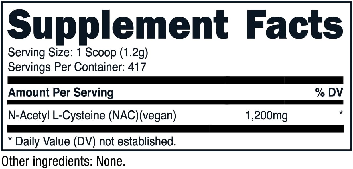500g Nutricost N-Acetyl L-Cysteine (NAC) Powder - Vegan, Non-GMO, Gluten-Free