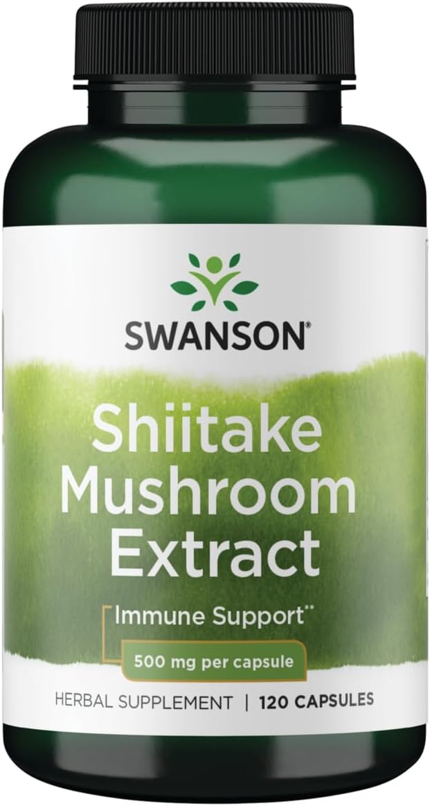 500mg 120ct Swanson Shiitake Mushroom Extract (4:1) Supplement Capsules