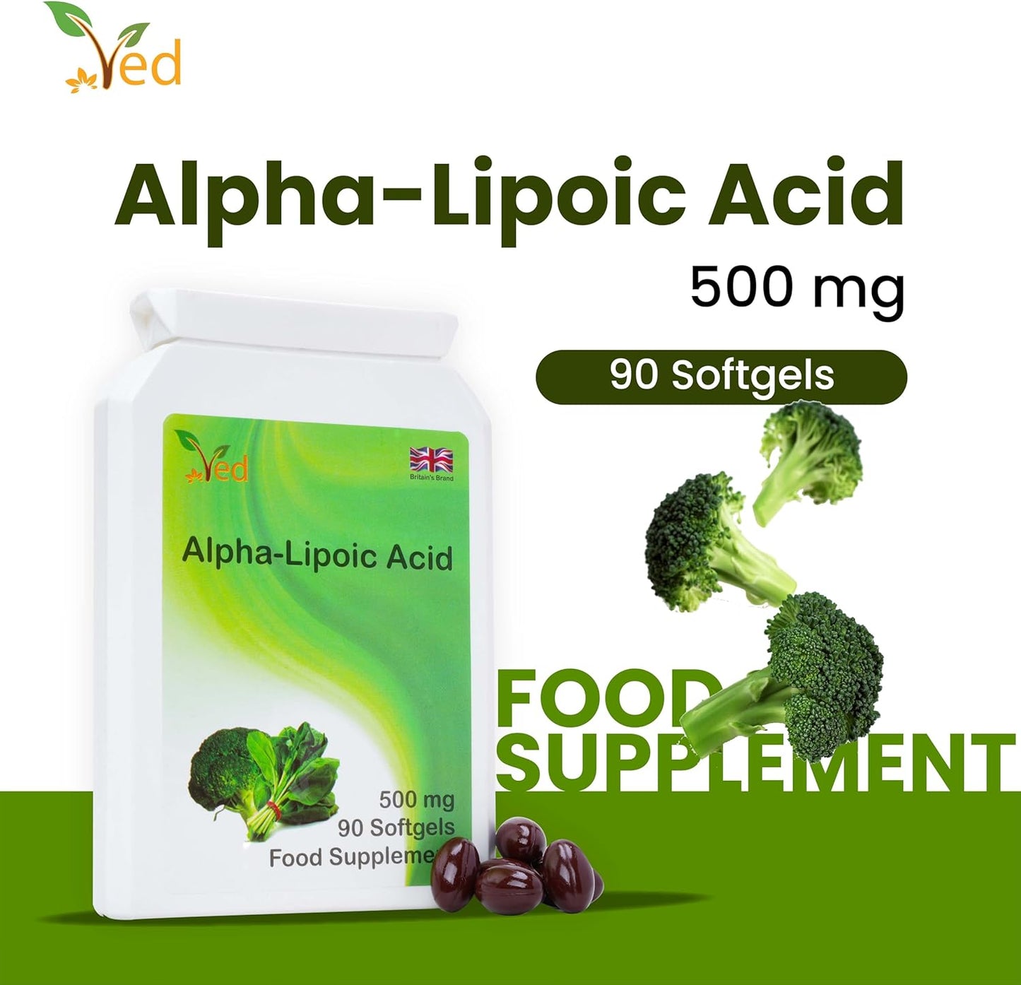 500mg Alpha Lipoic Acid Softgels - 90 Count ved Alpha Lipoic Acid Supplement