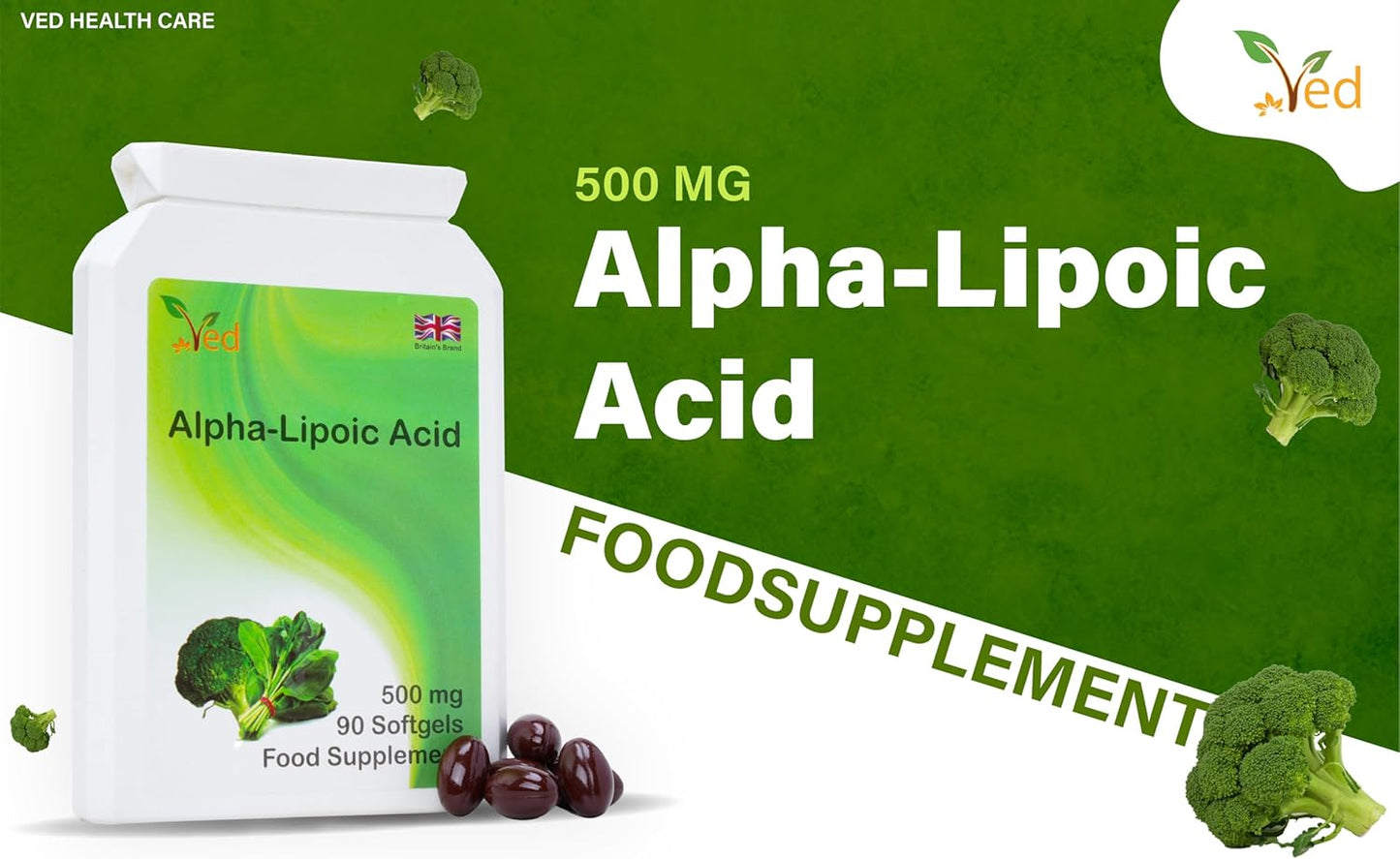 500mg Alpha Lipoic Acid Softgels - 90 Count ved Alpha Lipoic Acid Supplement