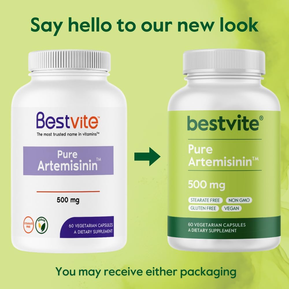 500mg Artemisinin Capsules (120 ct) - Vegan, Gluten Free, Non GMO - No Stearates, Fillers, Flow Agents - Bestvite