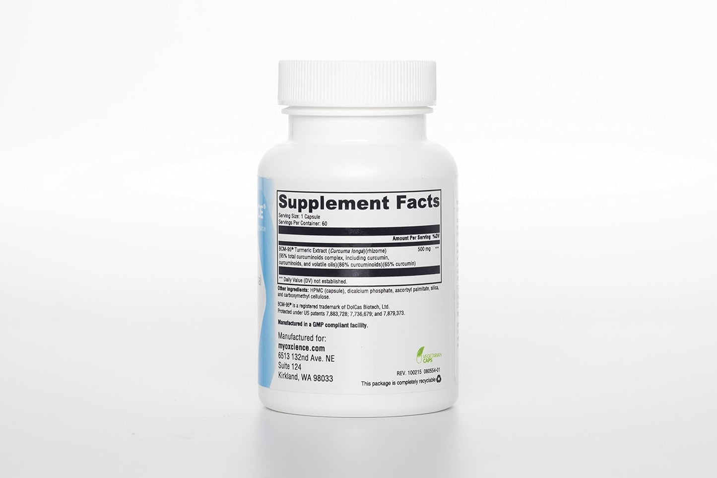 500mg BCM-95 Curcumin & Essential Oil Complex with Volatile Oils for Enhanced Absorption | MYOXCIENCE