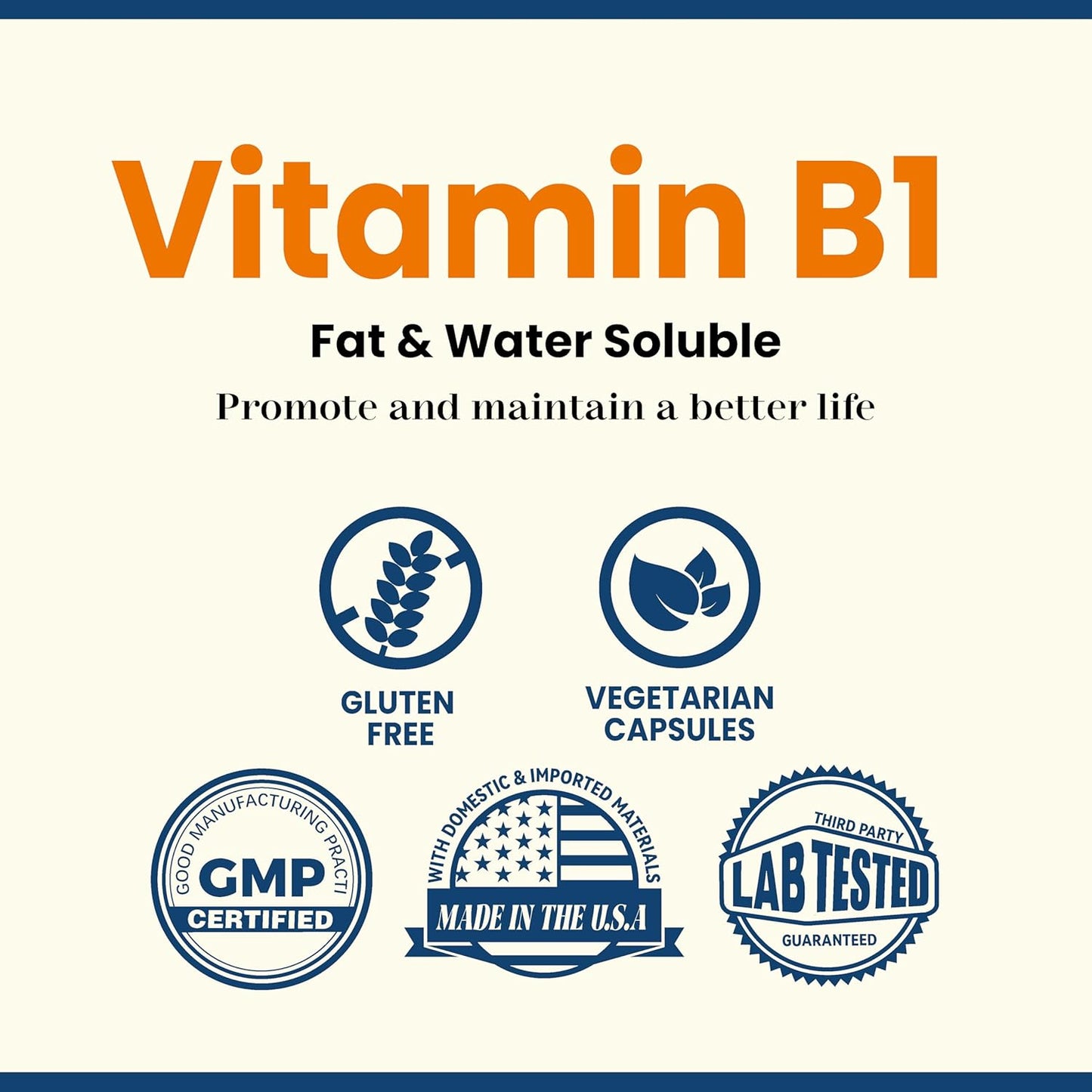 500mg Benfotiamine per Serving, 120 Capsules - Fat Soluble Vitamin B1 Supplement, Vegan & Non-GMO - 3rd Party Tested