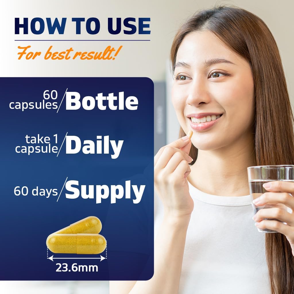 500mg Berberine Supplement - 60 Vegetable Capsules - USA Made - Gluten Free - Non-GMO (1 Bottle)