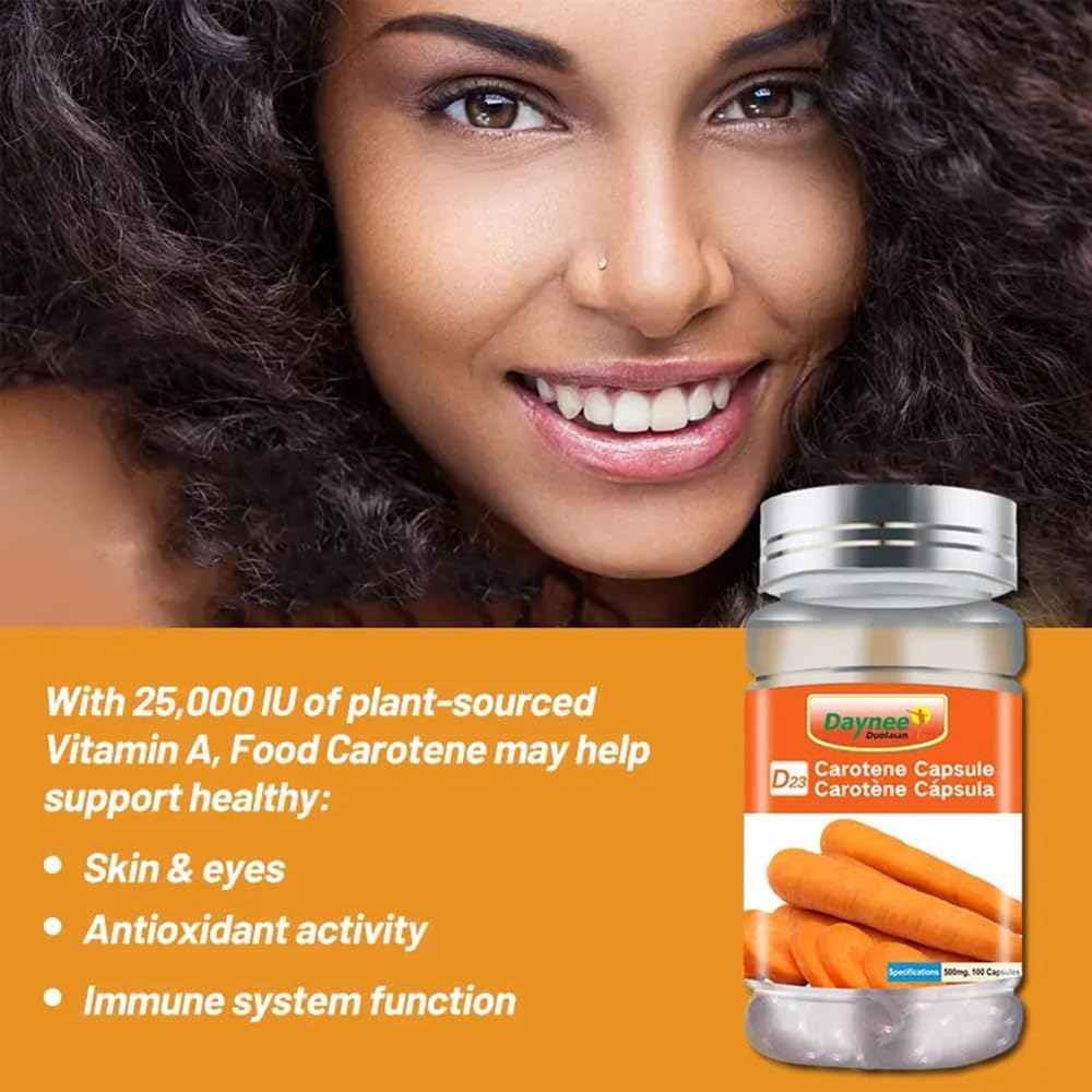 500mg Beta Carotene Soft Capsule for Healthy Skin and Eyes - 100 Count