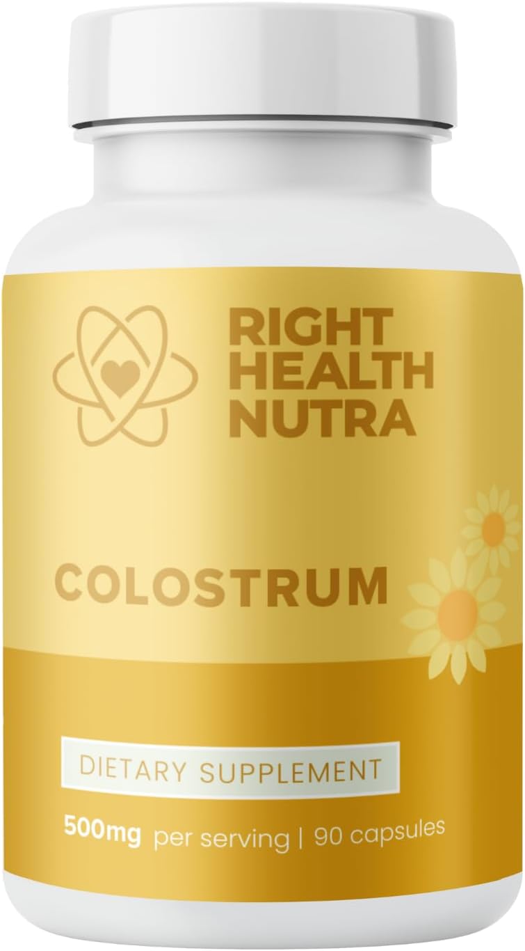 500mg Colostrum Bovine Supplement - 90 Capsules for Immune and Gut Health - Rich in Vitamins and Minerals for Overall Wellness