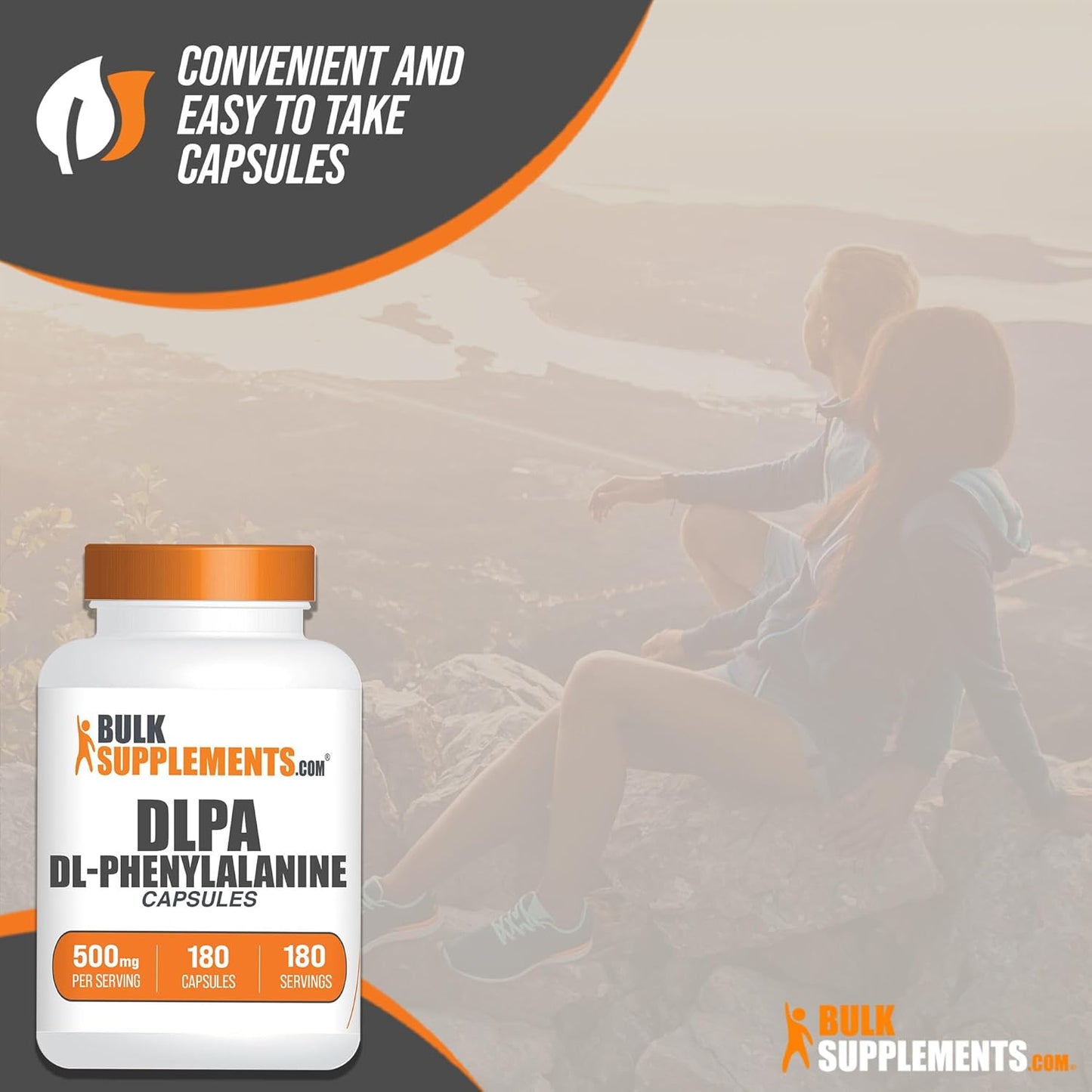 500mg DL-Phenylalanine Capsules - DLPA Supplements for Amino Acid Support - Gluten-Free, 180 Capsules
