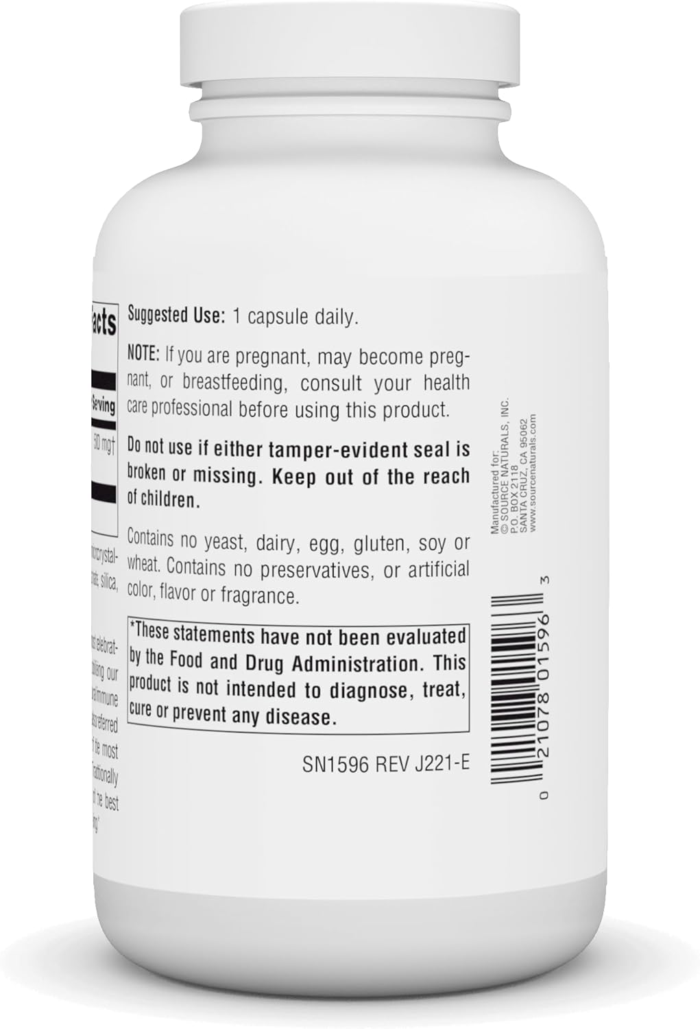 500mg Echinacea Root Capsules - 200 Count by Source Naturals