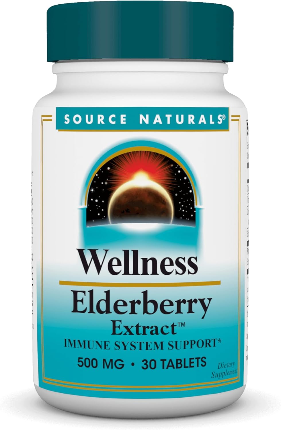 500mg Elderberry Extract Tablets for Immune Support - 30 Count by Source Naturals