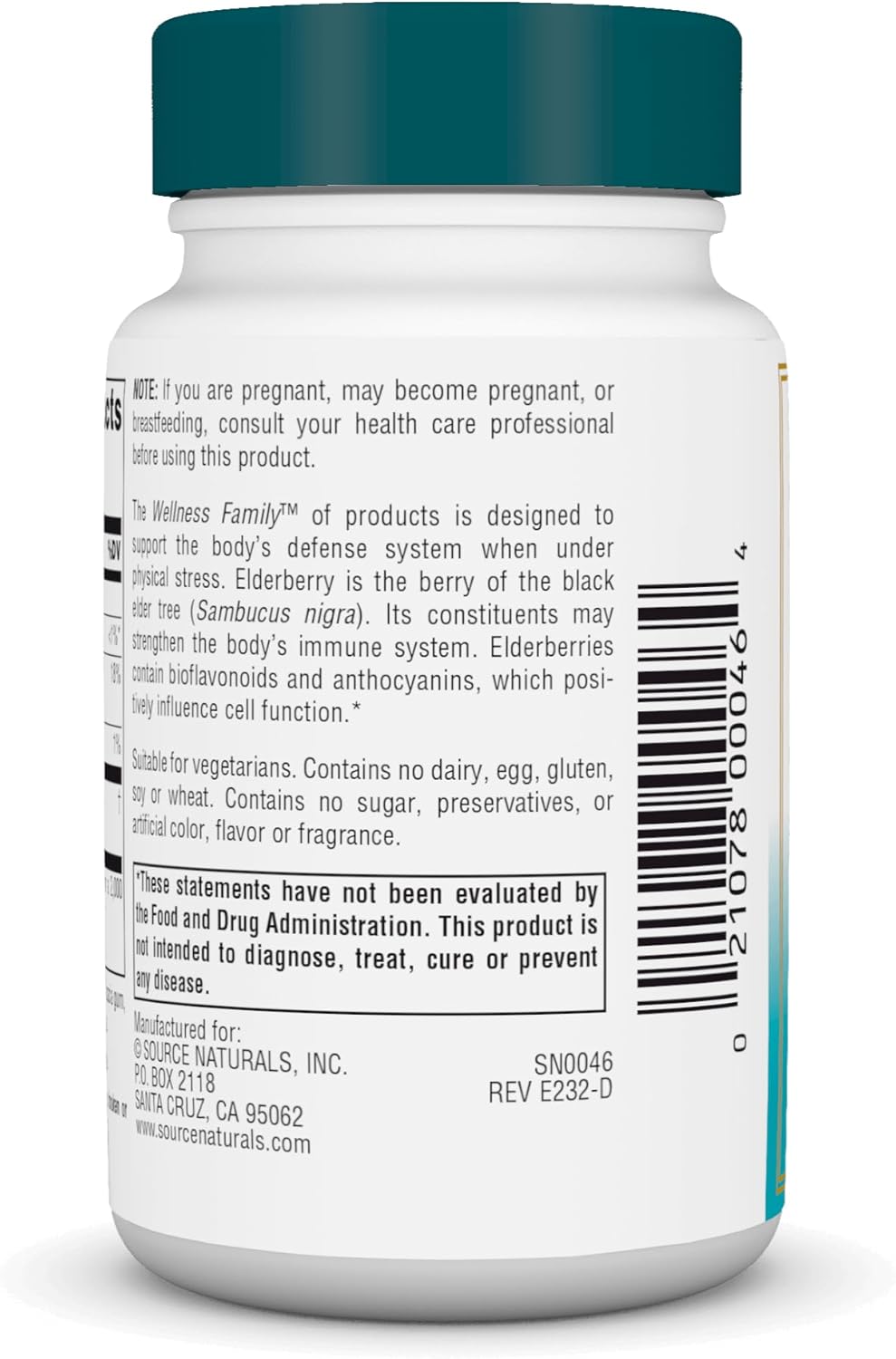 500mg Elderberry Extract Tablets for Immune Support - 30 Count by Source Naturals
