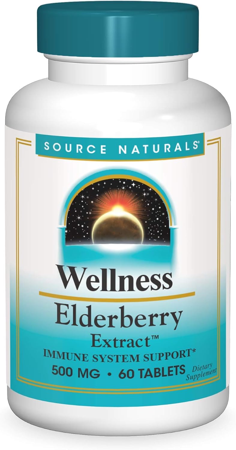 500mg Elderberry Extract Tablets for Immune System Support - 60 Count by Source Naturals