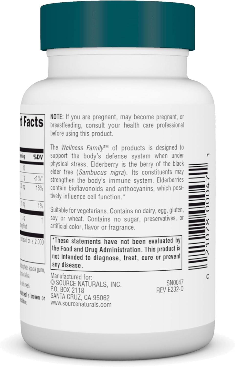 500mg Elderberry Extract Tablets for Immune System Support - 60 Count by Source Naturals