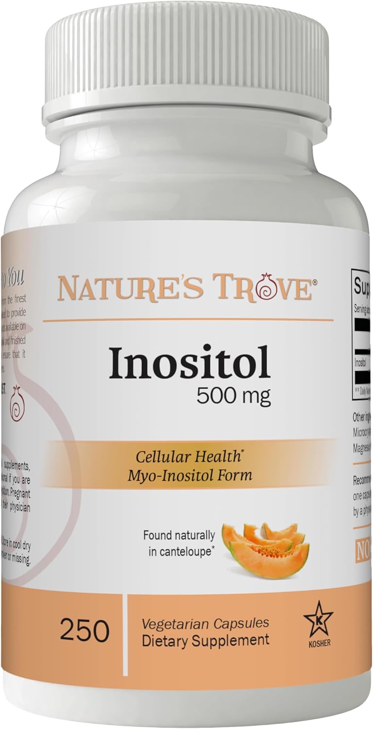 500mg Inositol Capsules - Natural Supplement by Nature's Trove (250 Count)