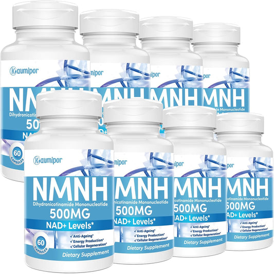 500MG Kaumipor NMNH (Dihydronicotinamide Mononucleotide) - 2 Month Supply NAD Supplement for Anti Aging, Energy, Immunity, Focus - 480 Capsules