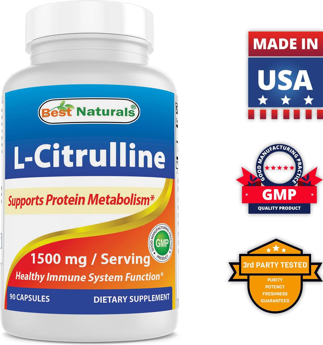 500mg L-Arginine & 1500mg L-Citrulline Supplement for Enhanced Performance and Energy Boost