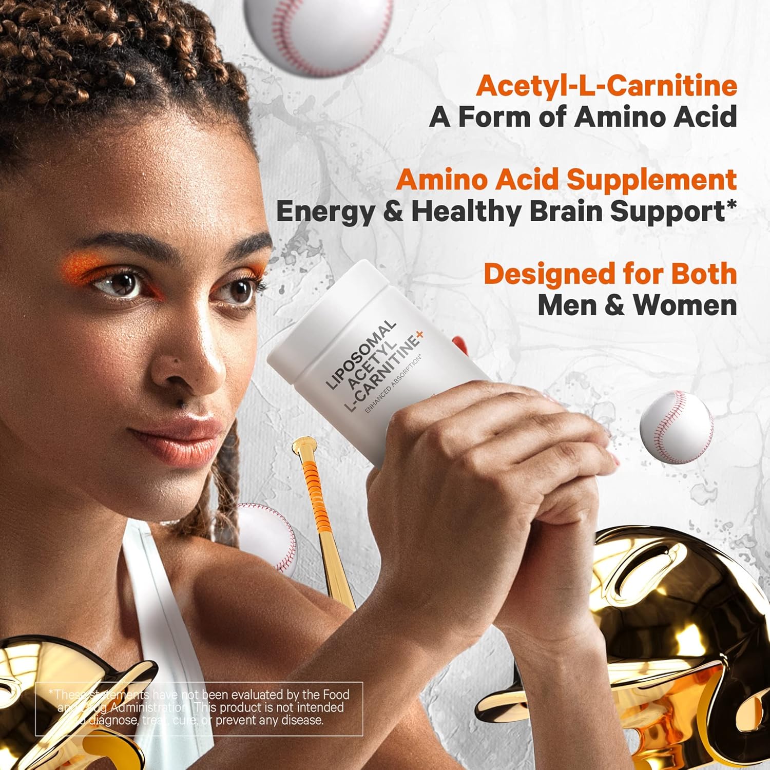 500mg Liposomal Acetyl-L-Carnitine+ Supplement - 3-Month Supply - Alcar, L-Carnitine Capsules - Non-GMO, Gluten-Free