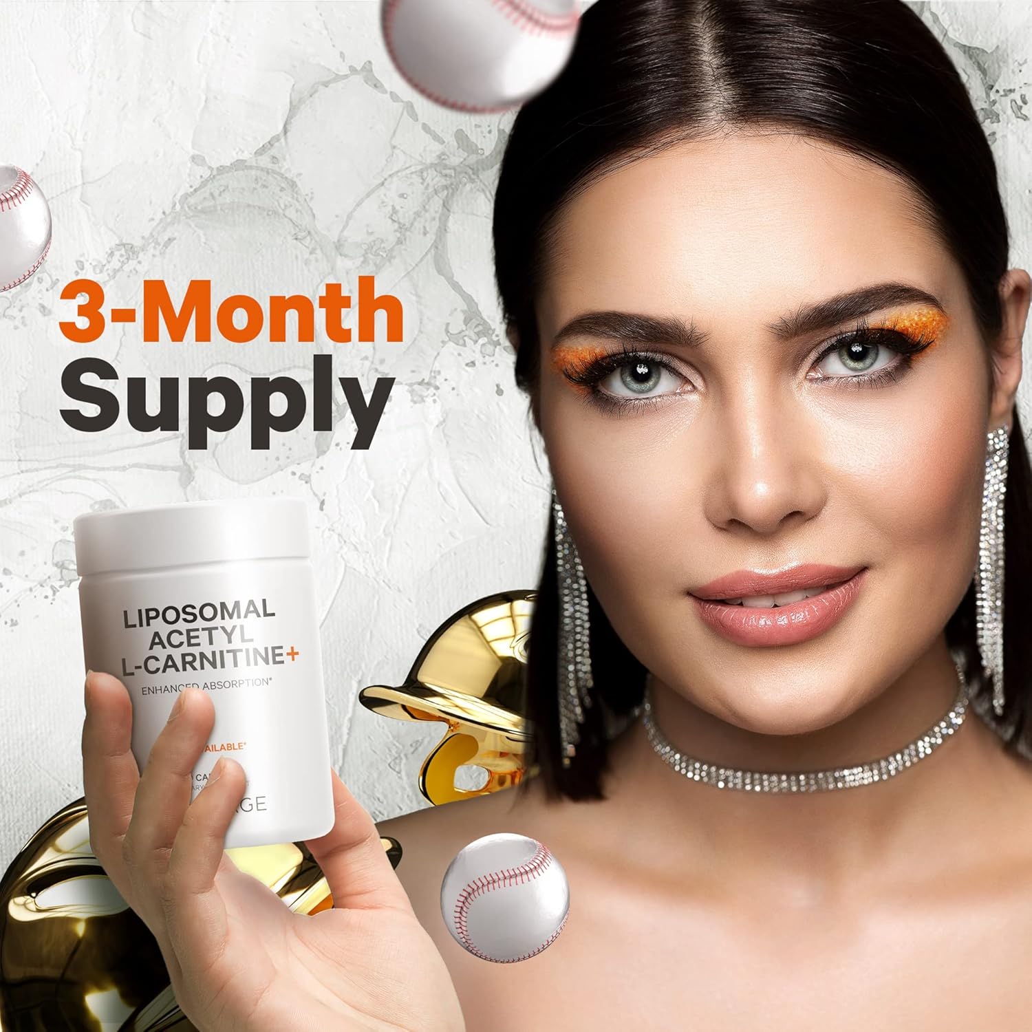 500mg Liposomal Acetyl-L-Carnitine+ Supplement - 3-Month Supply - Alcar, L-Carnitine Capsules - Non-GMO, Gluten-Free