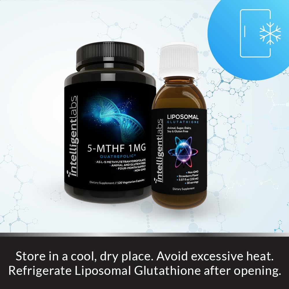 500MG Liposomal Glutathione & 1MG 5-MTHF Methylfolate Bundle for Antioxidant & Methylation Support