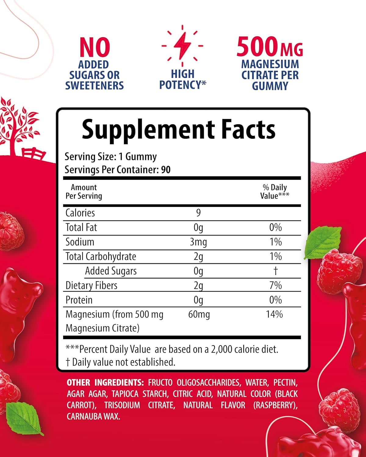 500mg Magnesium Citrate Gummies for Kids & Adults - Calm Chews for Mood & Muscle Support