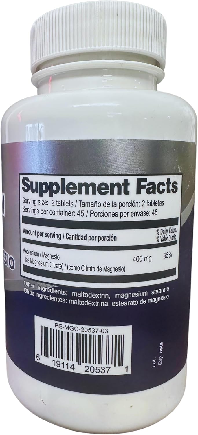 500mg Magnesium Citrate Tablets for Maximum Absorption - Supports Muscle and Joint Health - 90 Count