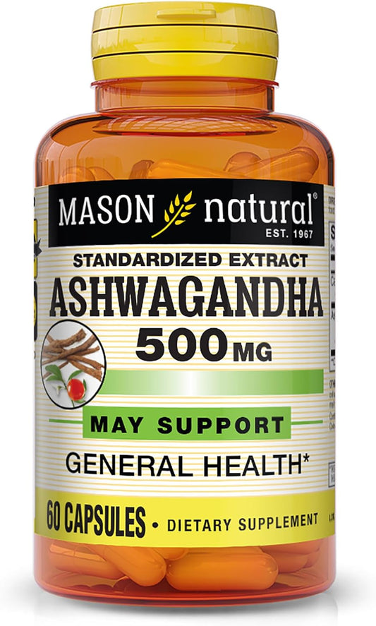 500mg Mason Natural Ashwagandha: Herbal Stress & Energy Support Supplement, 60 Day Supply