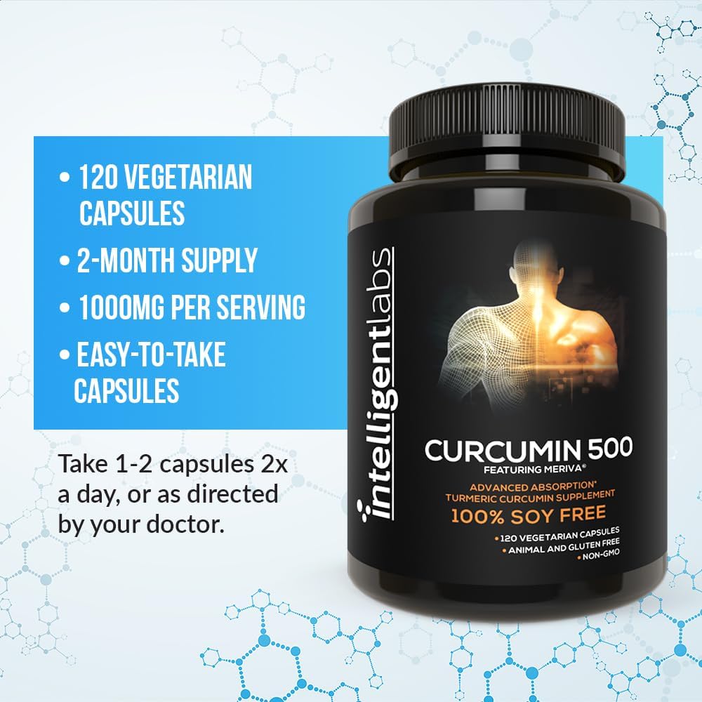 500MG Meriva Curcumin Phytosome Capsules, 2900% More Absorbent Than Regular Turmeric, 100% Soy Free - 120 Count