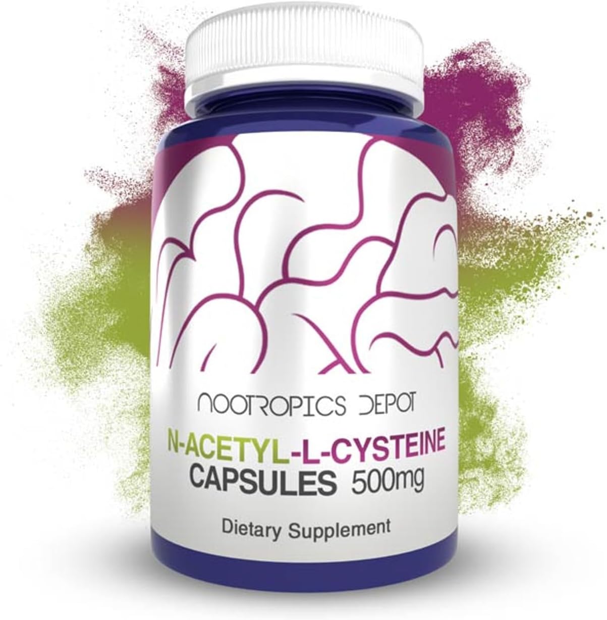 500mg N-Acetyl L-Cysteine Capsules - 60 Count, Supports Liver & Cellular Health, Boosts Glutathione & Oxidation Levels by Nootropics Depot