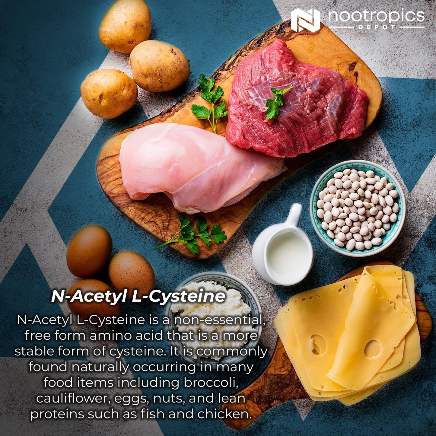 500mg N-Acetyl L-Cysteine Capsules - 60 Count, Supports Liver & Cellular Health, Boosts Glutathione & Oxidation Levels by Nootropics Depot