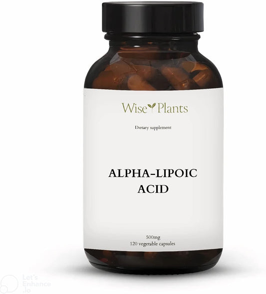 500mg Non-GMO Alpha-Lipoic Acid Supplement for Energy & Mitochondria Support - 120 Servings (4 Months Supply) by Wise Plants
