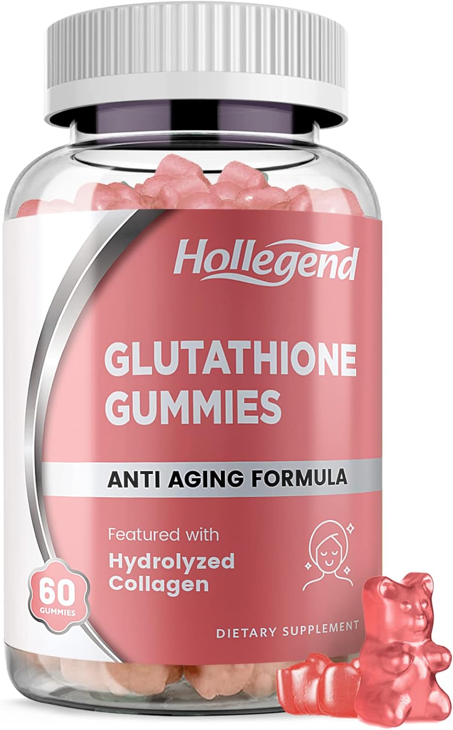 500mg Reduced Glutathione Gummies with Collagen for Skin Care, Liver Support, Antioxidant, Immune System - 60 Count
