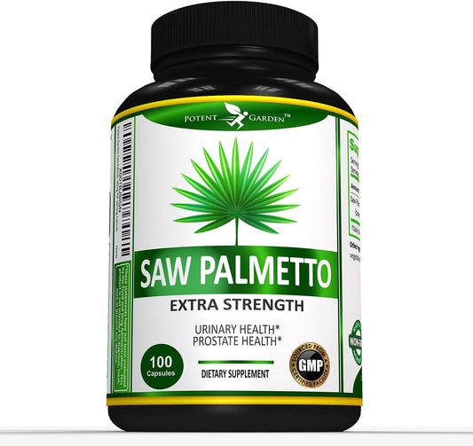 500mg Saw Palmetto Capsules for Men - Promotes Healthy Urination & Prostate Function - Non-GMO Supplement - 100 Capsules