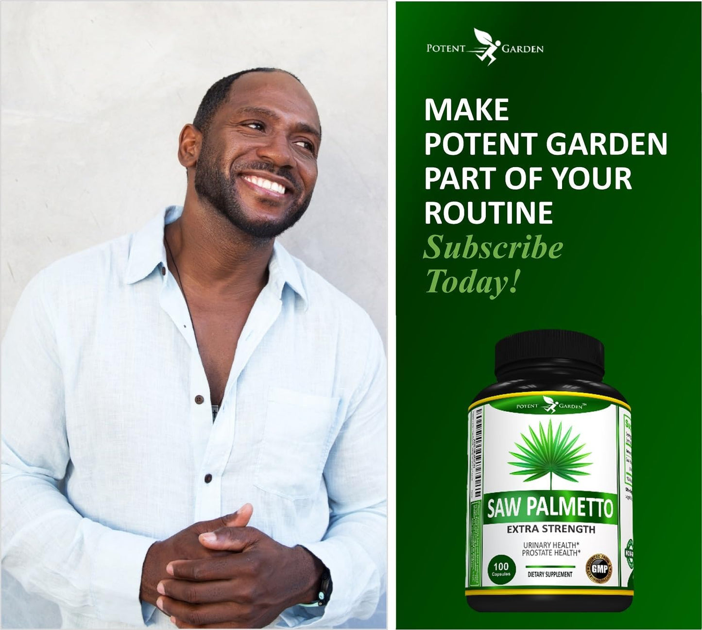 500mg Saw Palmetto Capsules for Men - Promotes Healthy Urination & Prostate Function - Non-GMO Supplement - 100 Capsules