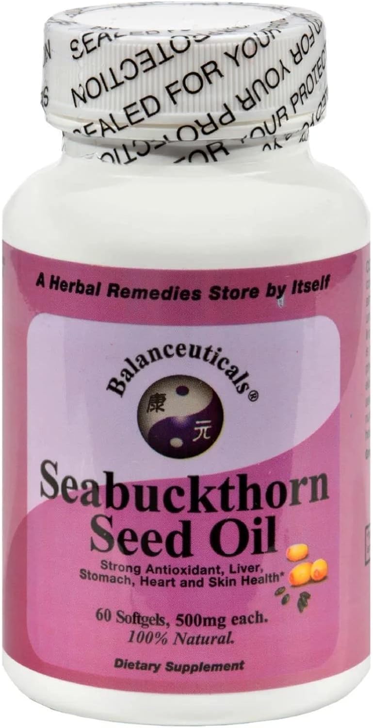 500mg Seabuckthorn Seed Oil Softgels - 60 Count Bottle - Dietary Supplement by Balanceuticals