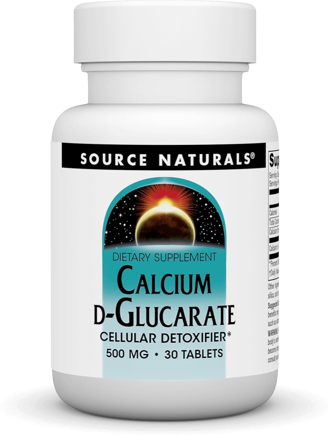 500mg Source Naturals Calcium D-Glucarate Tablets for Cellular Detox - 60 Count