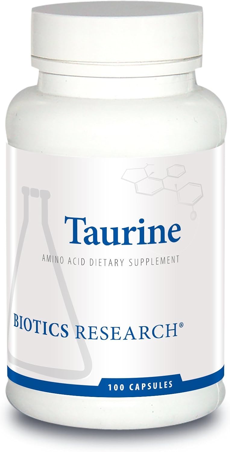 500mg Taurine Capsules for Brain and Cardiovascular Health - Antioxidant Amino Acid Supplement