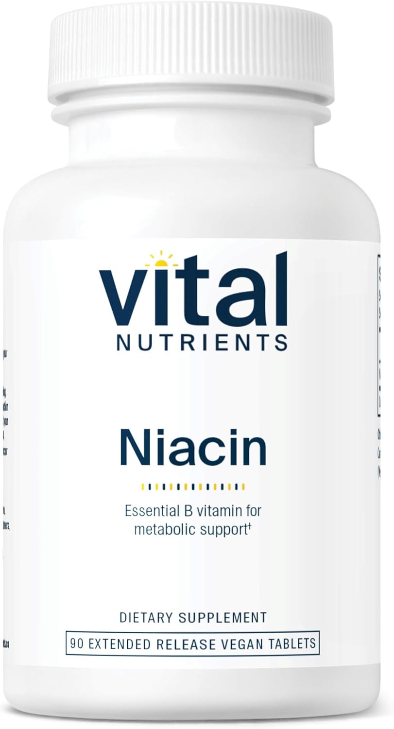 500mg Timed-Release Niacin Supplement for Heart Health | Vitamin B3 for Metabolism Support | Gluten, Dairy, Soy Free | Non-GMO | 90 Tablets