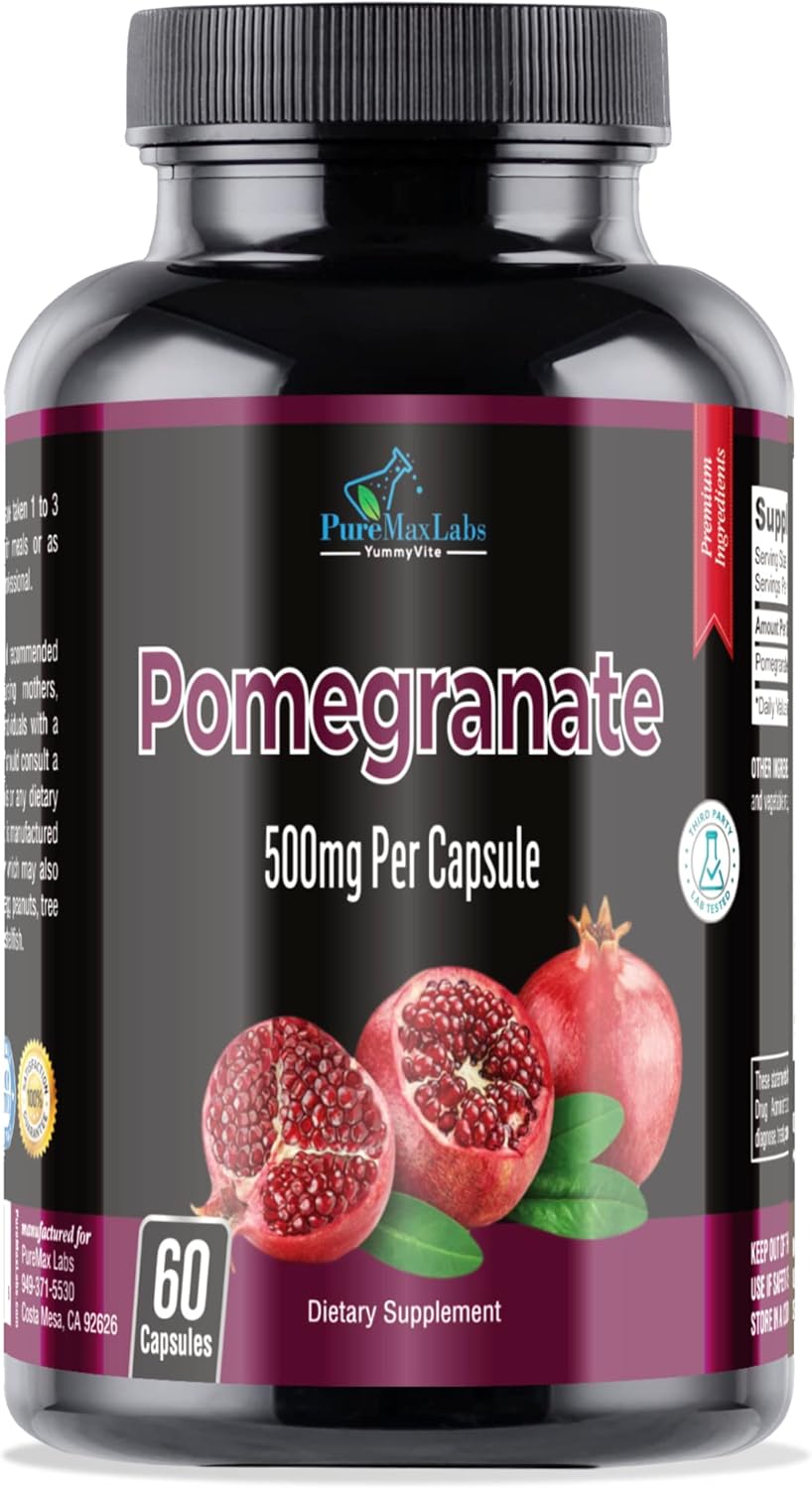 500mg YUMMYVITE Pomegranate Capsules - Antioxidant Superfood Supplement - 60 Capsules