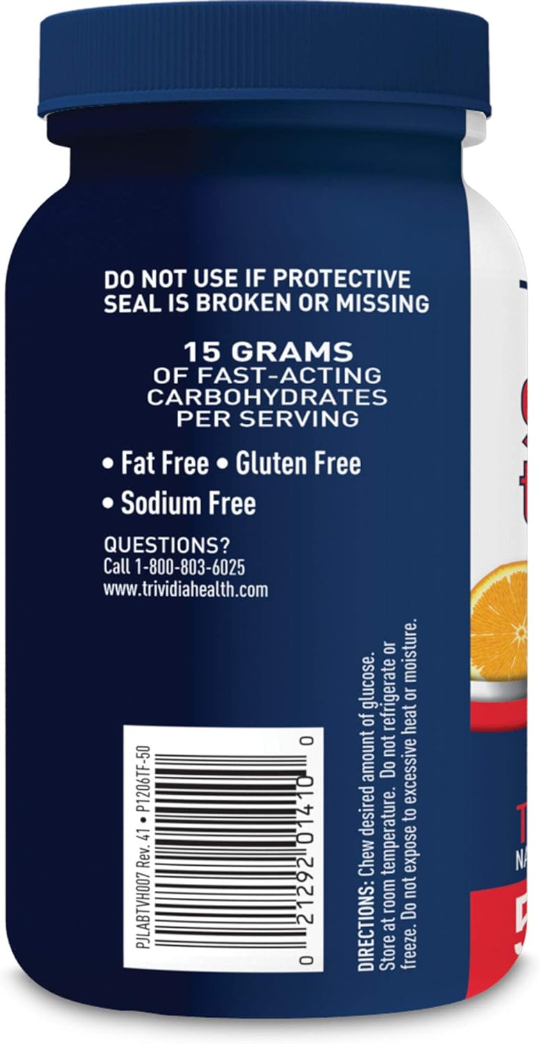 50ct Bottle of TRUEplus® Glucose Tablets in Tropical Fruit Flavor