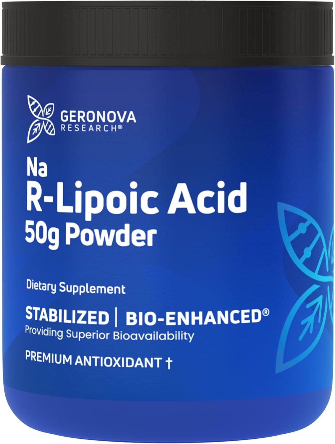 50g Geronova Research Bio-Enhanced Stabilized R Alpha Lipoic Acid Powder - 4 Month Supply for Nerve Support - Easy Mixing & Enhanced Absorption Supplement