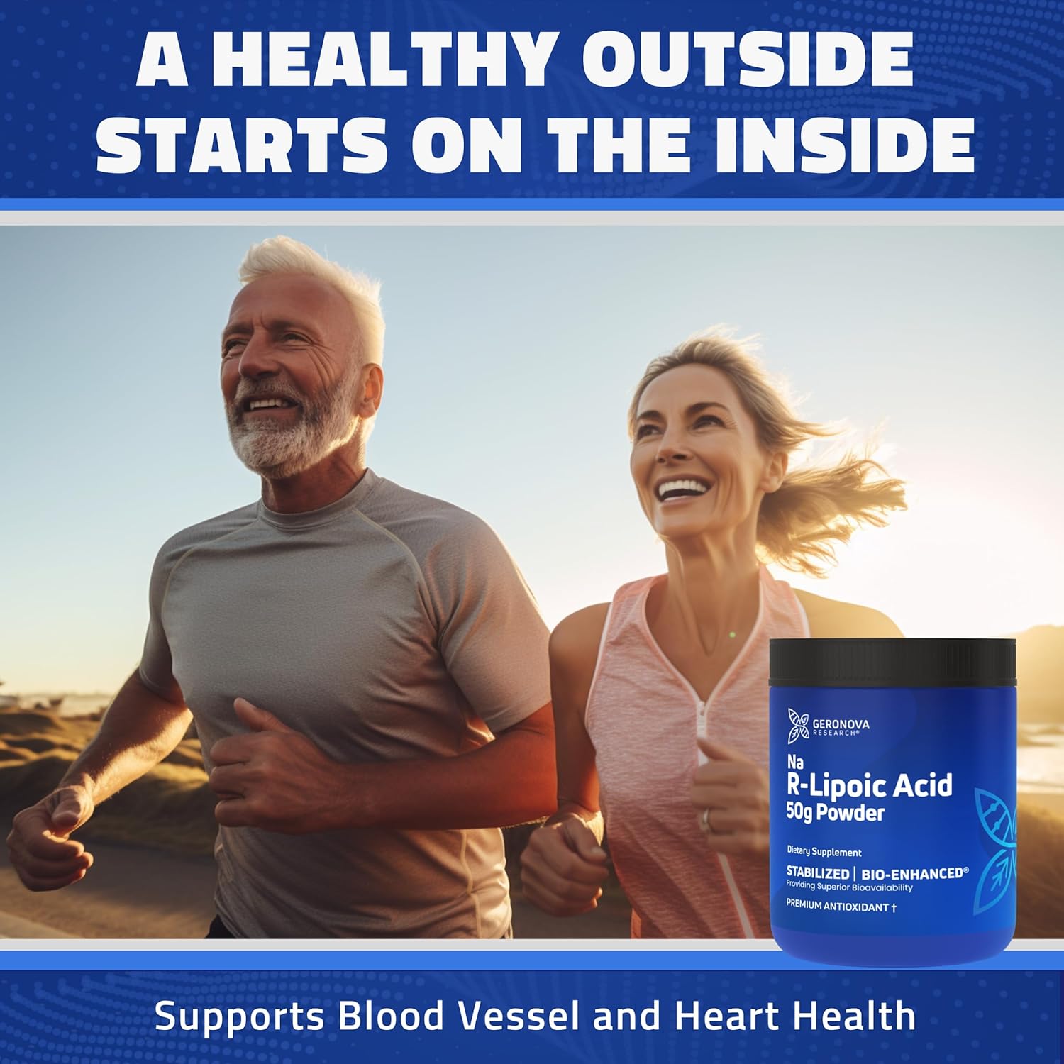 50g Geronova Research Bio-Enhanced Stabilized R Alpha Lipoic Acid Powder - 4 Month Supply for Nerve Support - Easy Mixing & Enhanced Absorption Supplement