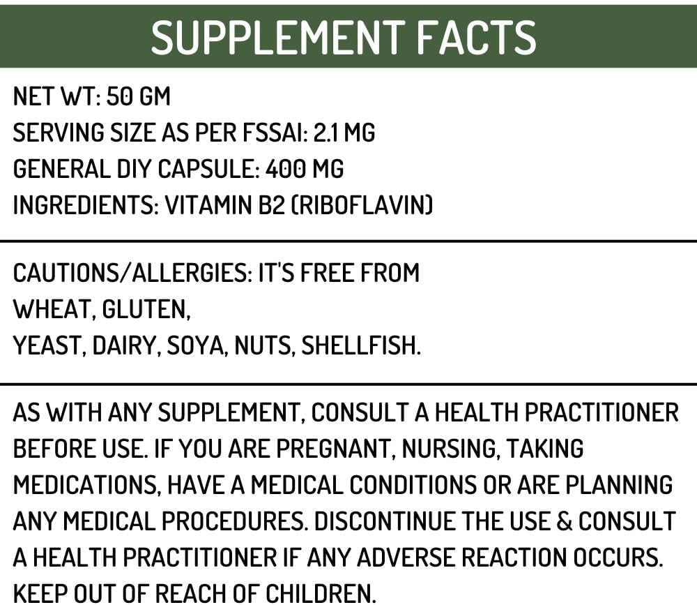 50gm Riboflavin Powder Supplement for Improved Energy and Overall Health