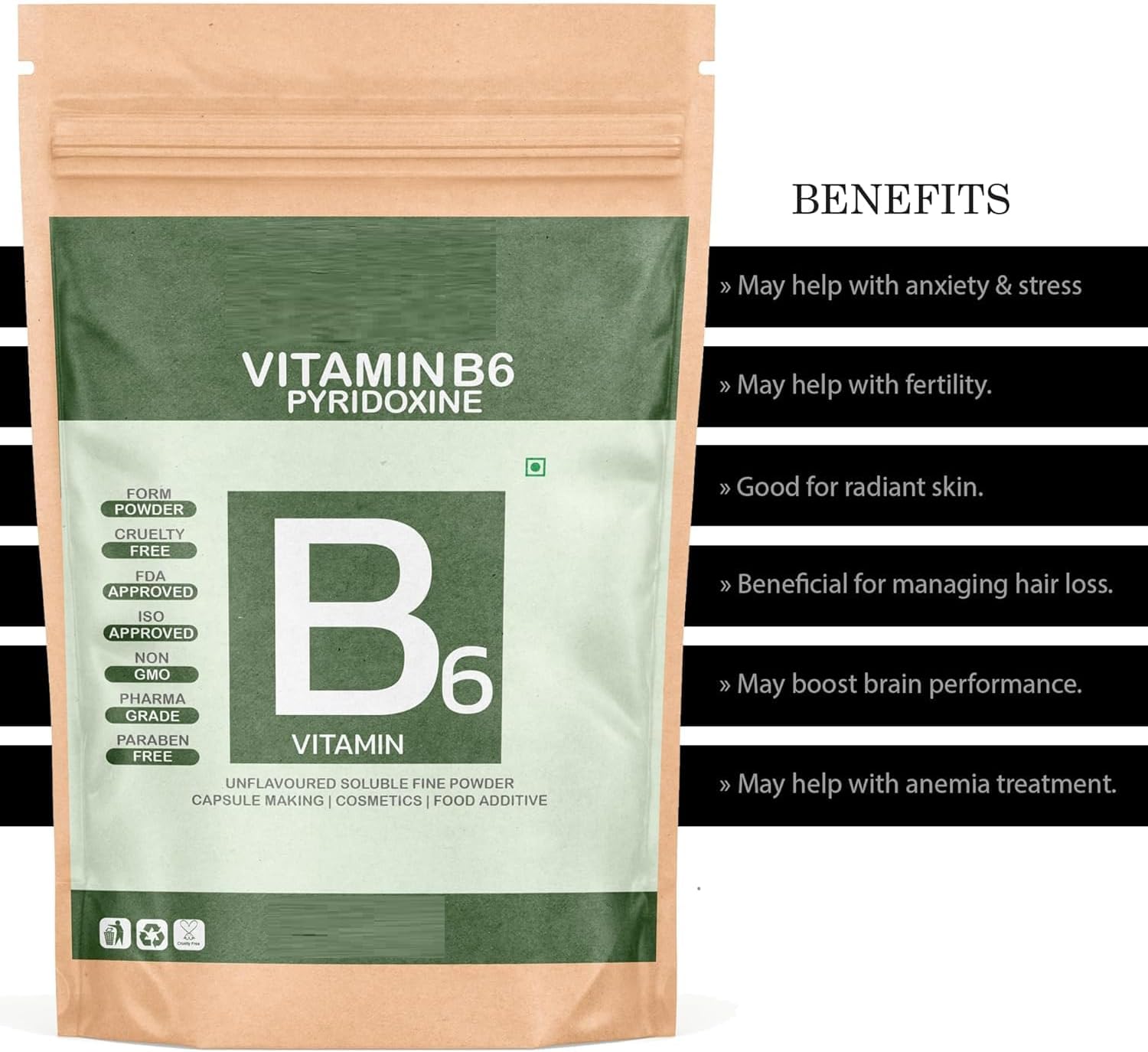50gm Vitamin B6 Pyridoxine Powder - High Quality Dietary Supplement
