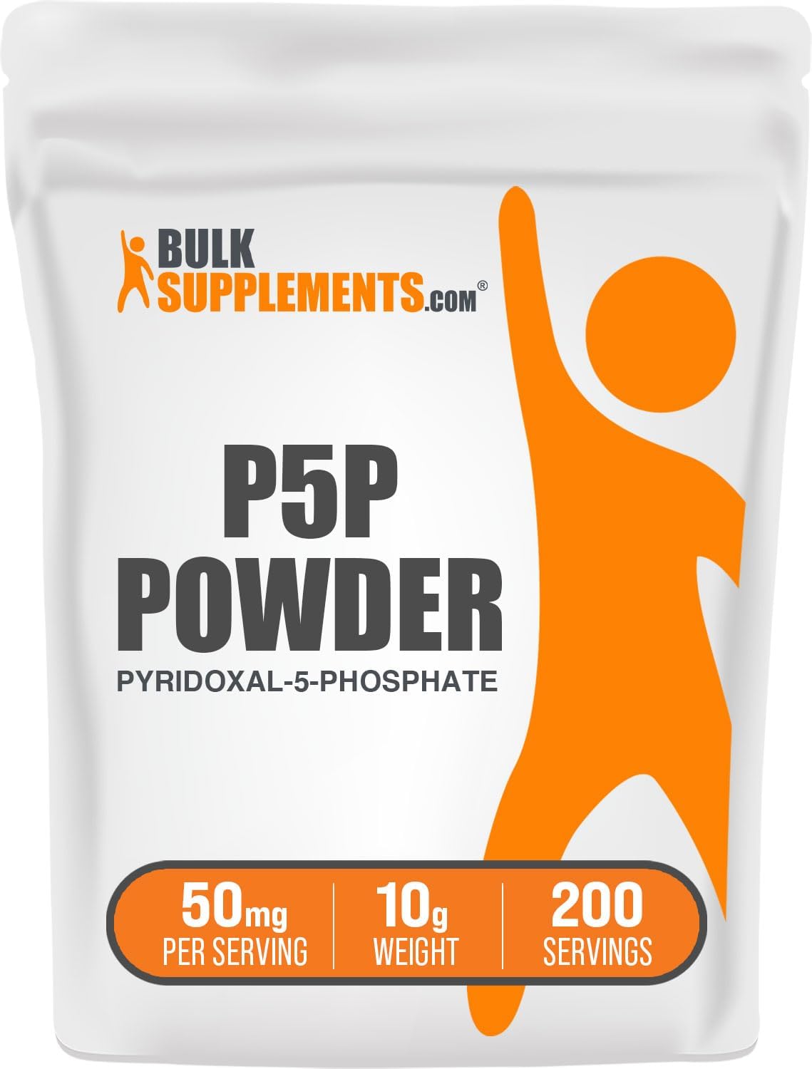 50mg Pyridoxal 5 Phosphate Powder - P-5-P Vitamin B6 Supplement, Gluten Free - 10g (0.35 oz) Pack of 1