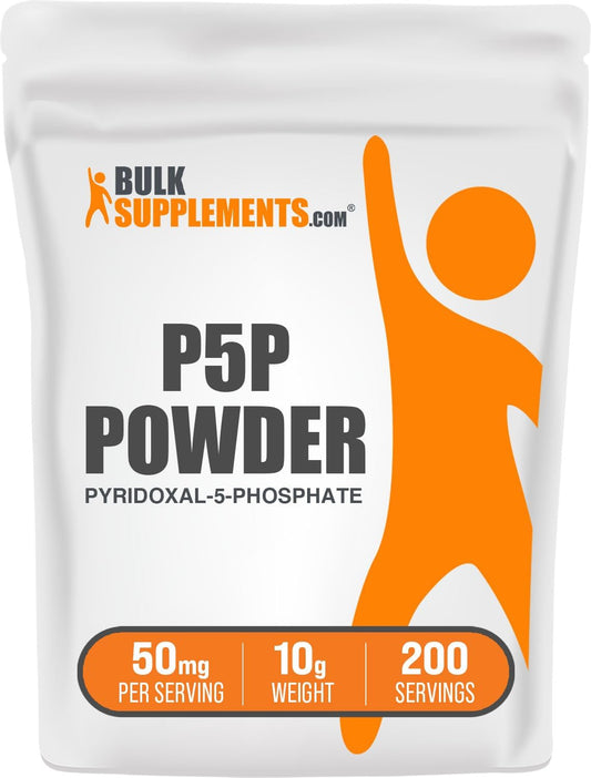 50mg Pyridoxal 5 Phosphate Powder - P-5-P Vitamin B6 Supplement, Gluten Free - 10g (0.35 oz) Pack of 1